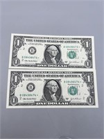 (2) Consecutive 2003 $1 Star Notes UNC Crisp