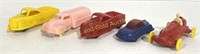 Group of Five 1950s Toy Plastic Cars