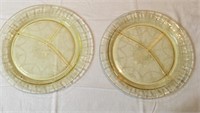 Vintage Yellow Glass Divided Serving Plate