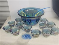 VTG  Indiana Carnival Glass Iridescent Blue