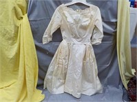 Ivory Satin Dress: Chest 34, Length 43"