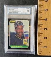 Graded Barry Bonds 1987 Leaf baseball card