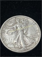 1934-S Silver Walking Half Dollar VF