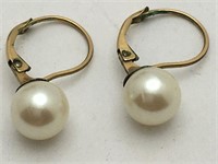 14k Gold Filled And Pearl Earrings