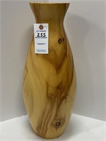 Aspen Wood Carved 21in Tall Vase