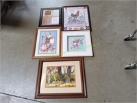 (5) Wall Art in Frames