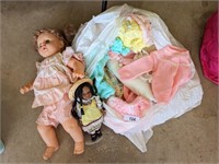 Baby Clothes & (2) Dolls