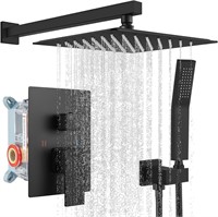 $107  gotonovo Rainfall Shower System Matte Black