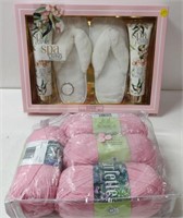 Spa Set & Pink Yarn