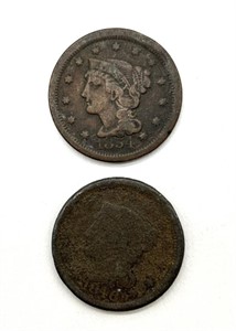 1846 and 1854 Large Cent
