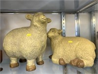 (2) Resin Garden Sheep