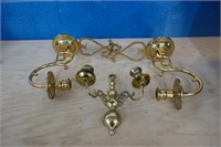 3 Brass Candle Holders