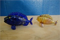 2 Handmade Glass Fish