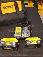 DEWALT 20V 6Ah and 4Ah batteries and charger