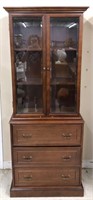 China cabinet with three drawers on bottom