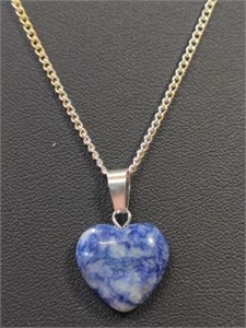 925 stamped 20-in necklace with heart gemstone