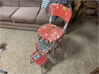 Vintage Red Step Stool