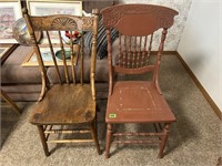 (2) Wooden Chairs