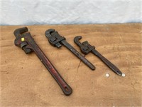 3 Various Pipe Wrenches
