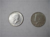 2 Kennedy Half Dollars 1964