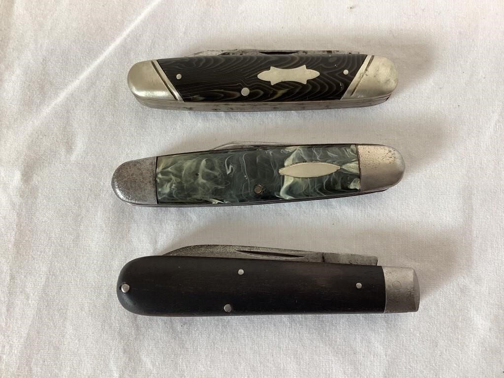 Three Pocket Knives - Carrier, Geo. Worthington