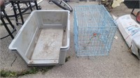 Small metal and large plastic kennels