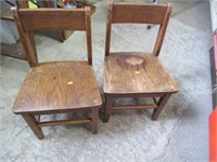 2 Oak Children's Chairs