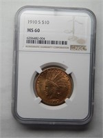 1910-S $10 Gold Eagle Indian Head MS60