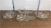 Vintage Set Snack Tray and Cup Set of 4