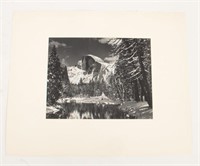 Ansel Adams "Half Dome Merced River, Winter" Photo