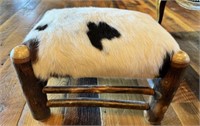 Cowhide Footstool