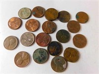 20 damaged pennies variety years