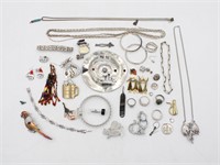 Lot of Costume Jewelry Brooch Necklace Ring Etc