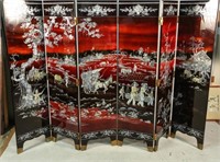SIX-PANEL CHINESE LACQUERED WALL SCREEN