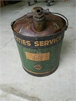 Vintage Cities Service 5-gallon gas can. This