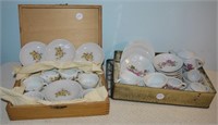 2 Tea Sets 14 Pieces Yellow Rose Japan Pattern in