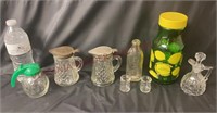 Vintage Syrup Pitchers, Lemon Jar, Bottles, Cruet