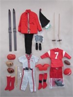 3 COMPLETE VINTAGE KEN SPORT OUTFITS FROM 1963-65: