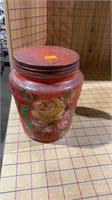 Old painted coffee jar