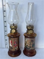 2 small oil lamps