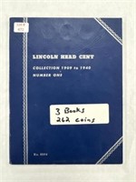 Lincoln Head Cents - 3 Books, 362 Coins