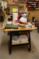 Rolling Work Table & Contents