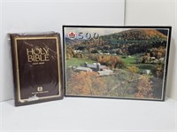 500 PIECE PUZZLE AND BIBLE -BOTH SEALED