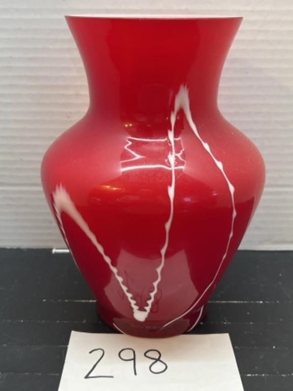 BX Glass Swirl paint vase - vintage