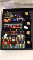 Group of military pins and 14  bars, (818)