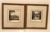 Pair of Framed N. Goering Etchings