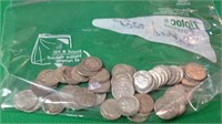 Lot of 50 US silver dimes