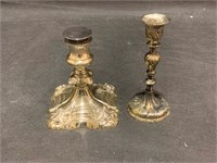 Lot of Silver Plate Covered Brass Candle Holders