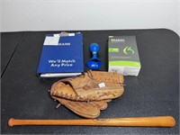 Glove, small bat, Sears mixed lot