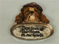 chalkware dog plaque 14 x 12